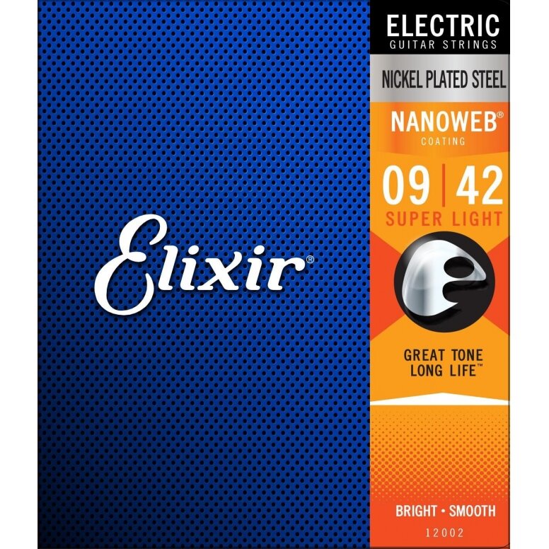 Elixir 12002 Super Light 9-42 Electric Nickel Plated Steel with NANOWEB Coating