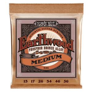 Ernie Ball 2144 Medium Earthwood Phosphor Bronze Acoustic Guitar Strings 13-56 Gauge