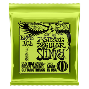 Ernie Ball 2621 Regular Slinky Nickel Wound 7-String Electric Guitar Strings 10-56 Gauge