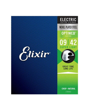 Elixir 19002 OPTIWEB Super Light 9-42 Electric Nickel Plated Steel with OPTIWEB Coating