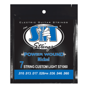 SIT S-71060 7 String Custom Light Power Wound Nickel Electric Guitar Strings