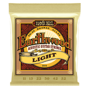 Ernie Ball 2004 Light Earthwood 80/20 Bronze Acoustic Guitar Strings 11-52 Gauge