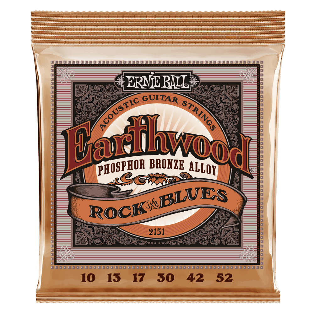 Ernie Ball 2151 Rock and Blues Earthwood Phosphor Bronze Acoustic Guitar Strings 10-52 Gauge