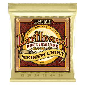 Ernie Ball 2003 Medium Light Earthwood 80/20 Bronze Acoustic Guitar Strings 12-54 Gauge