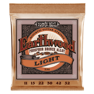 Ernie Ball 2148 Light Earthwood Phosphor Bronze Acoustic Guitar Strings 11-52 Gauge