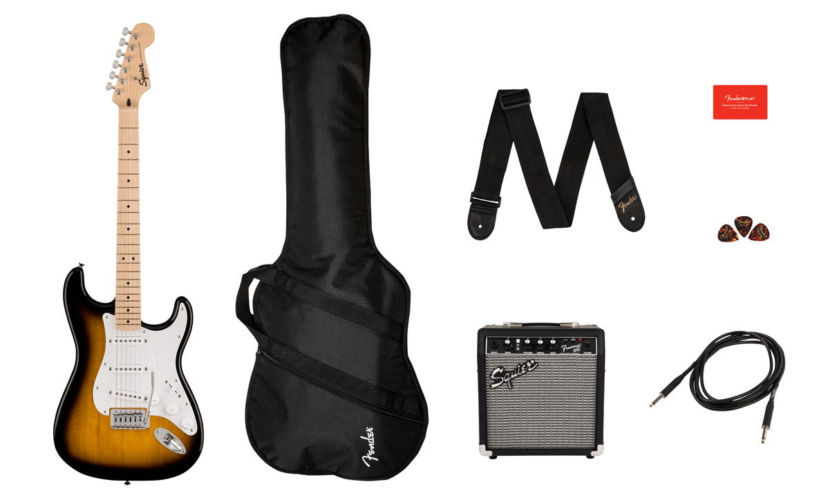 Squier PK Sonic Stratocaster Pack MN 2TS 10G elektrinės gitaros komplektas