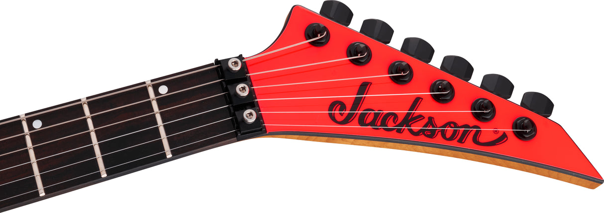 Jackson American Series Virtuoso Streaked Ebony FB Rocket Red Made in USA
