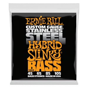 Ernie Ball 2843 Hybrid Slinky Stainless Steel Electric Bass Strings 45-105 Gauge